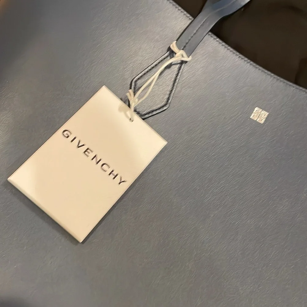 NWT GIVENCHY Midnight Blue Wavy Tote Leather Bag